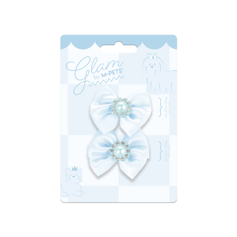 GLAM Hair Accessories for pets rubber band with pearl - Blue
