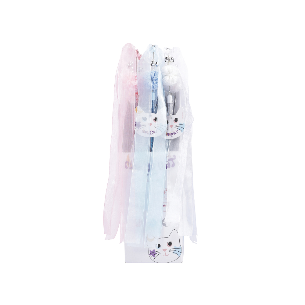 MoonCAT - cat wand Nebula Puff - Pink Blue Silver & White