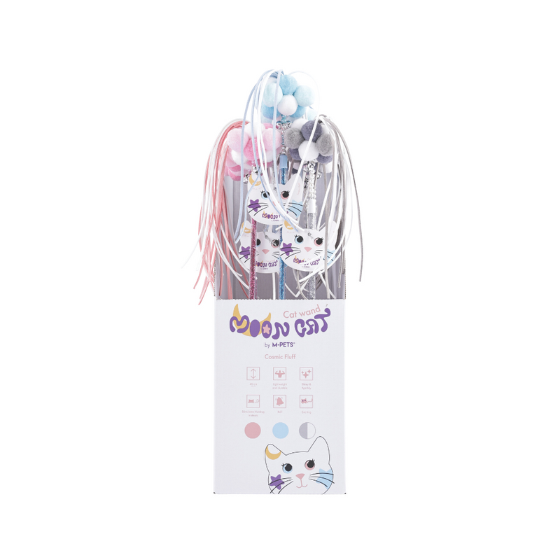 MoonCAT - cat wand Cosmic Fluff Pink/Blue Silver & White