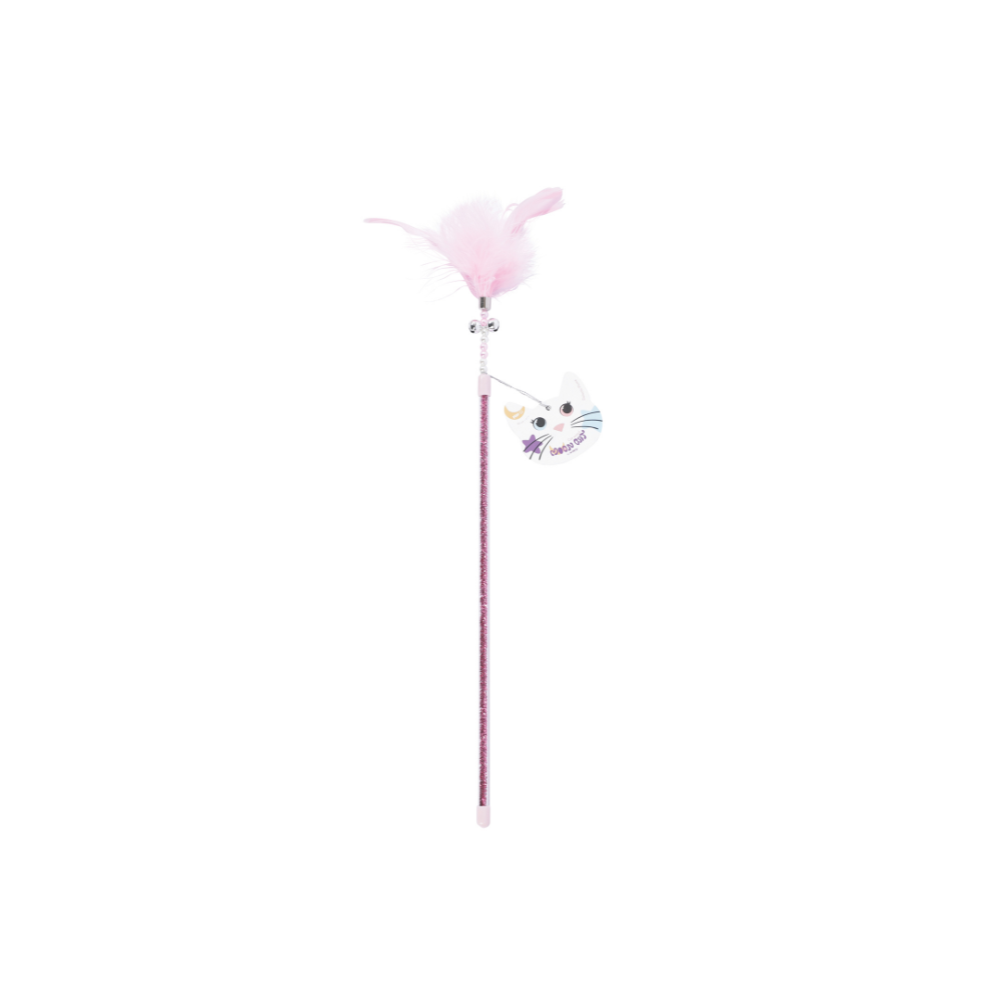 MoonCAT - cat wand Galactic Plume Pink/Blue Silver & White