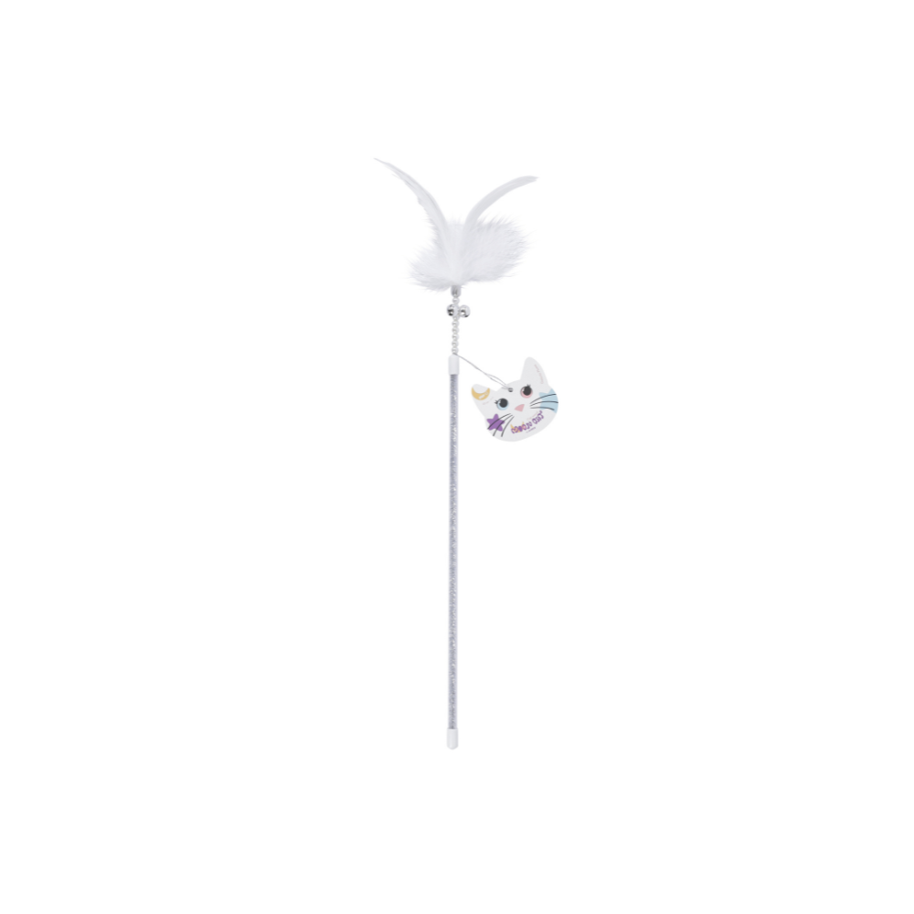 MoonCAT - cat wand Galactic Plume Pink/Blue Silver & White