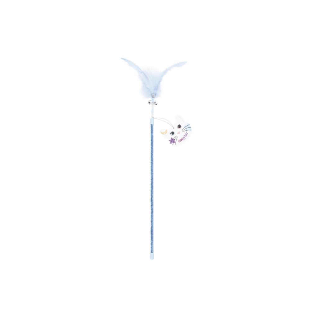 MoonCAT - cat wand Galactic Plume Pink/Blue Silver & White