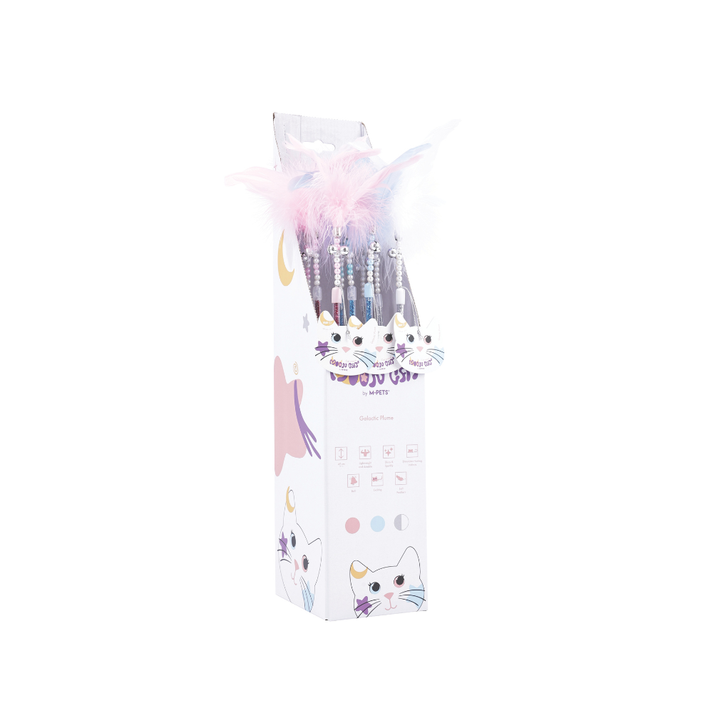 MoonCAT - cat wand Galactic Plume Pink/Blue Silver & White