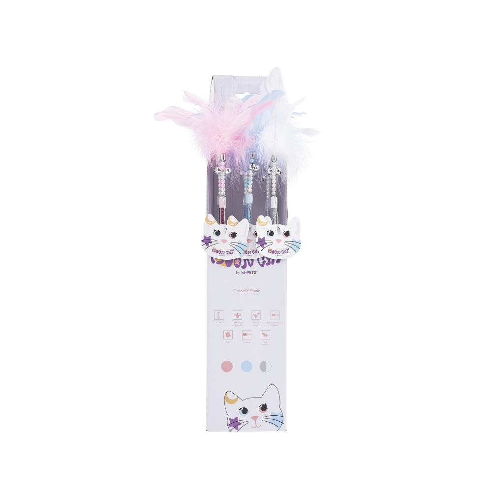 MoonCAT - cat wand Galactic Plume Pink/Blue Silver & White