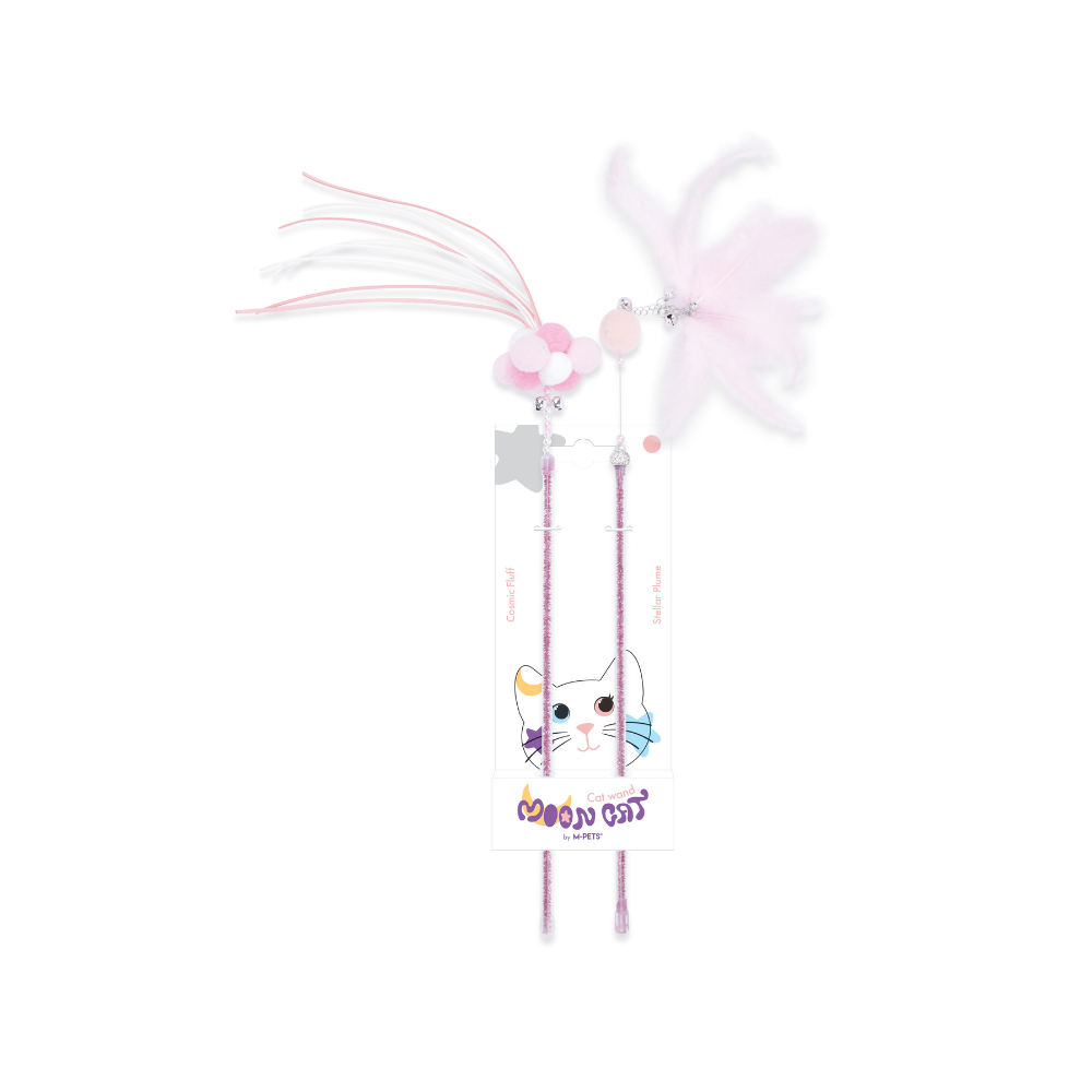 MoonCAT - cat wand set Stellar Plume & Cosmic Fluff - Pink