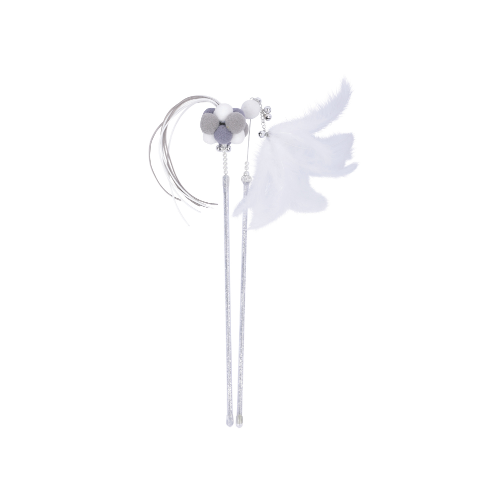 MoonCAT - cat wand set Stellar Plume&Cosmic Fluff - Silver & White