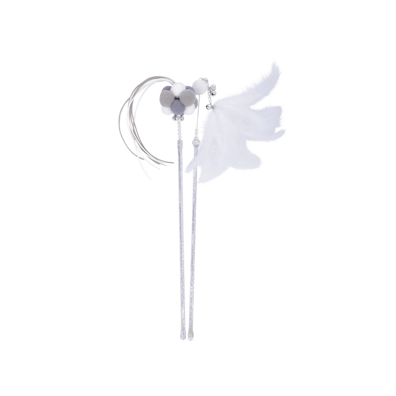 MoonCAT - cat wand set Stellar Plume&Cosmic Fluff - Silver & White