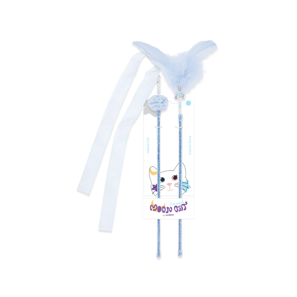 MoonCAT - cat wand set Nebula Puff & Galactic Plume - Blue