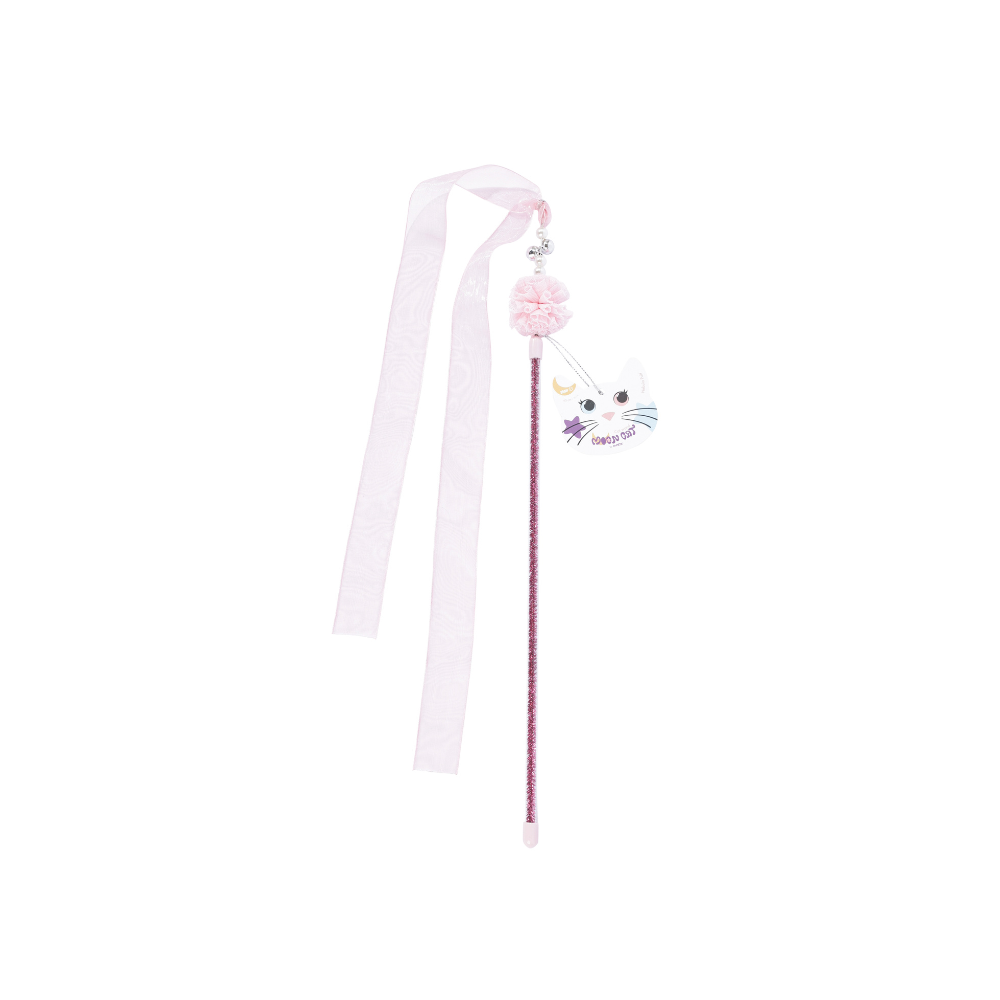 MoonCAT - cat wand Nebula Puff - Pink Blue Silver & White