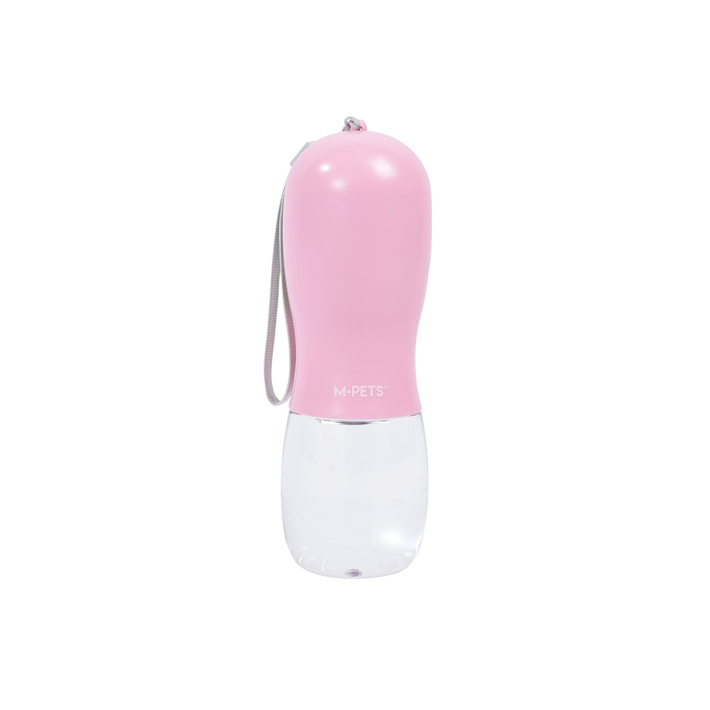 ON THE ROAD Dog water bottle 300 ml - 2 in 1 - Pink bloom