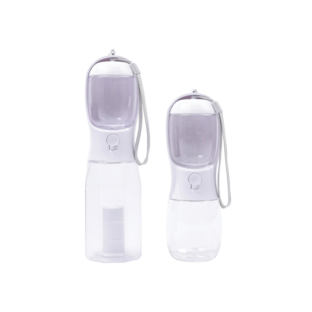 ON THE ROAD Dog water bottle 600 ml - 3 in 1 - White Chalk