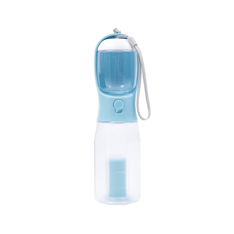 ON THE ROAD Dog water bottle 600 ml - 3 in 1 - Blue mist