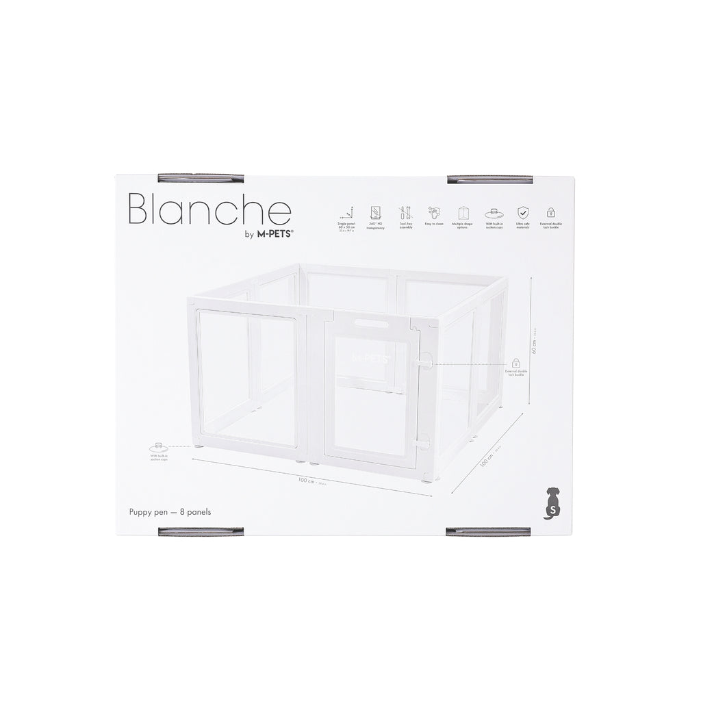 BLANCHE Puppy pen 8 panels S white