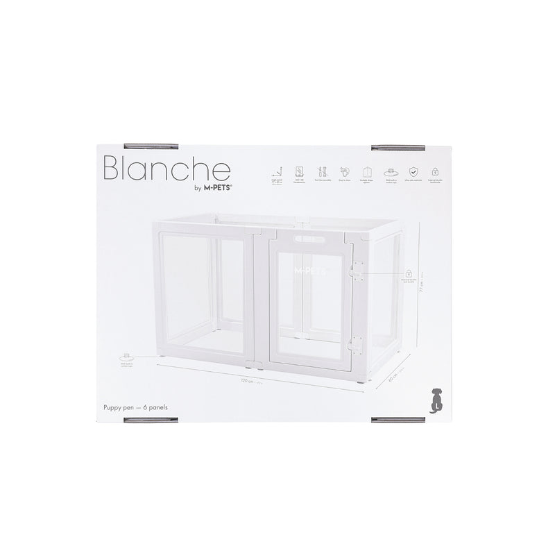 BLANCHE Puppy pen 6 panels L white