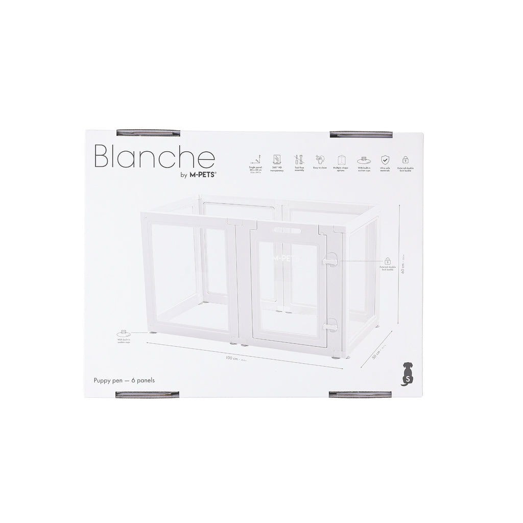 BLANCHE Puppy pen 6 panels S white