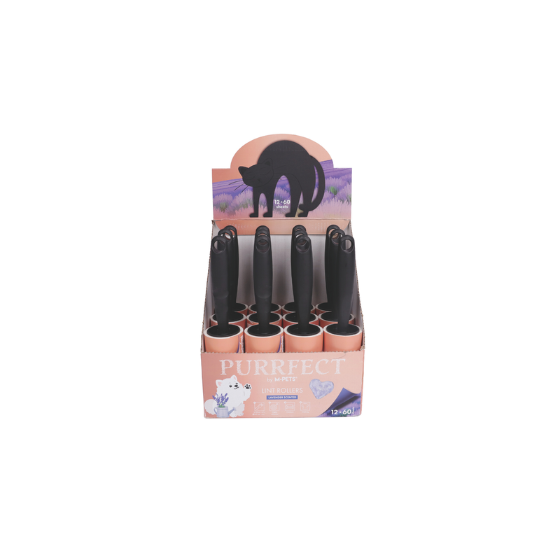 PURRFECT Lint roller Lavender scent 60 sheets x 12 pcs display