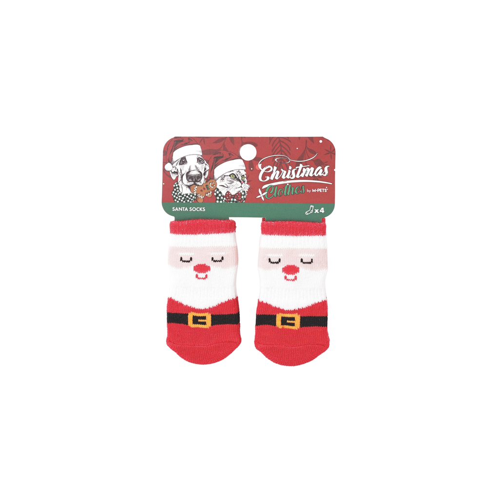 CHRISTMAS Pet Socks SANTA SOCKS 4pcs