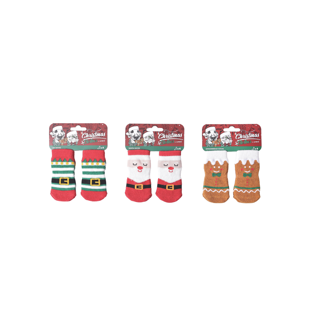 CHRISTMAS Pet Socks SANTA SOCKS 4pcs