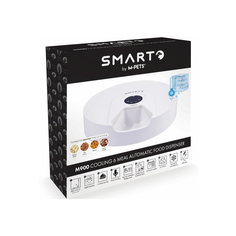 SMARTO M900 Cooling 6 Meal Automatic Food Dispenser