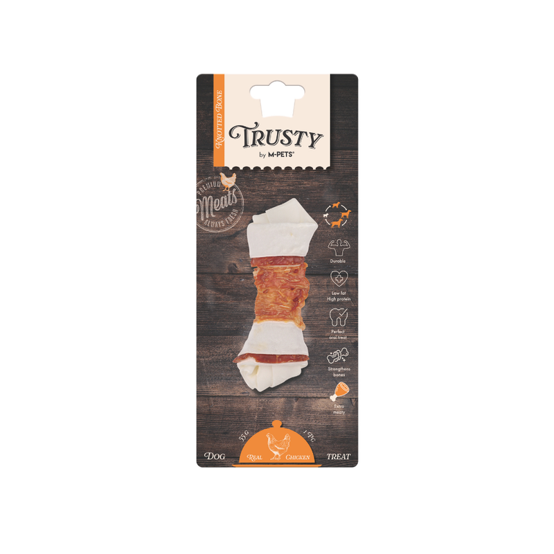 TRUSTY Knotted bone Extra Meaty Chicken Flavor 12.7 cm
