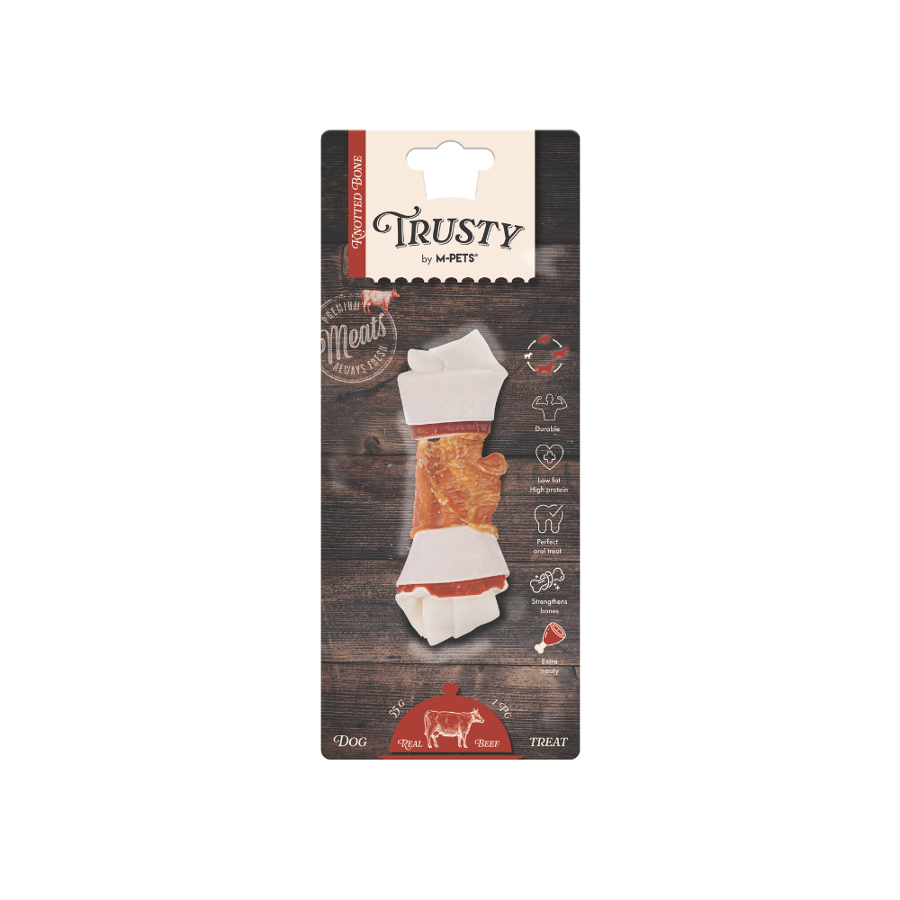 TRUSTY Knotted bone Extra Meaty Beef Flavor12.7 cm
