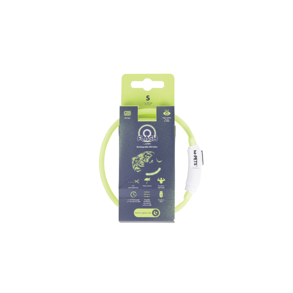FLASH LED rechargeable collar Green