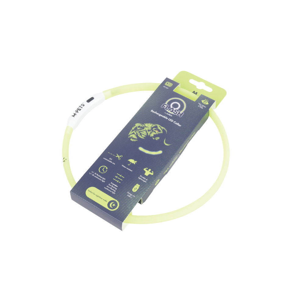 FLASH LED rechargeable collar Green