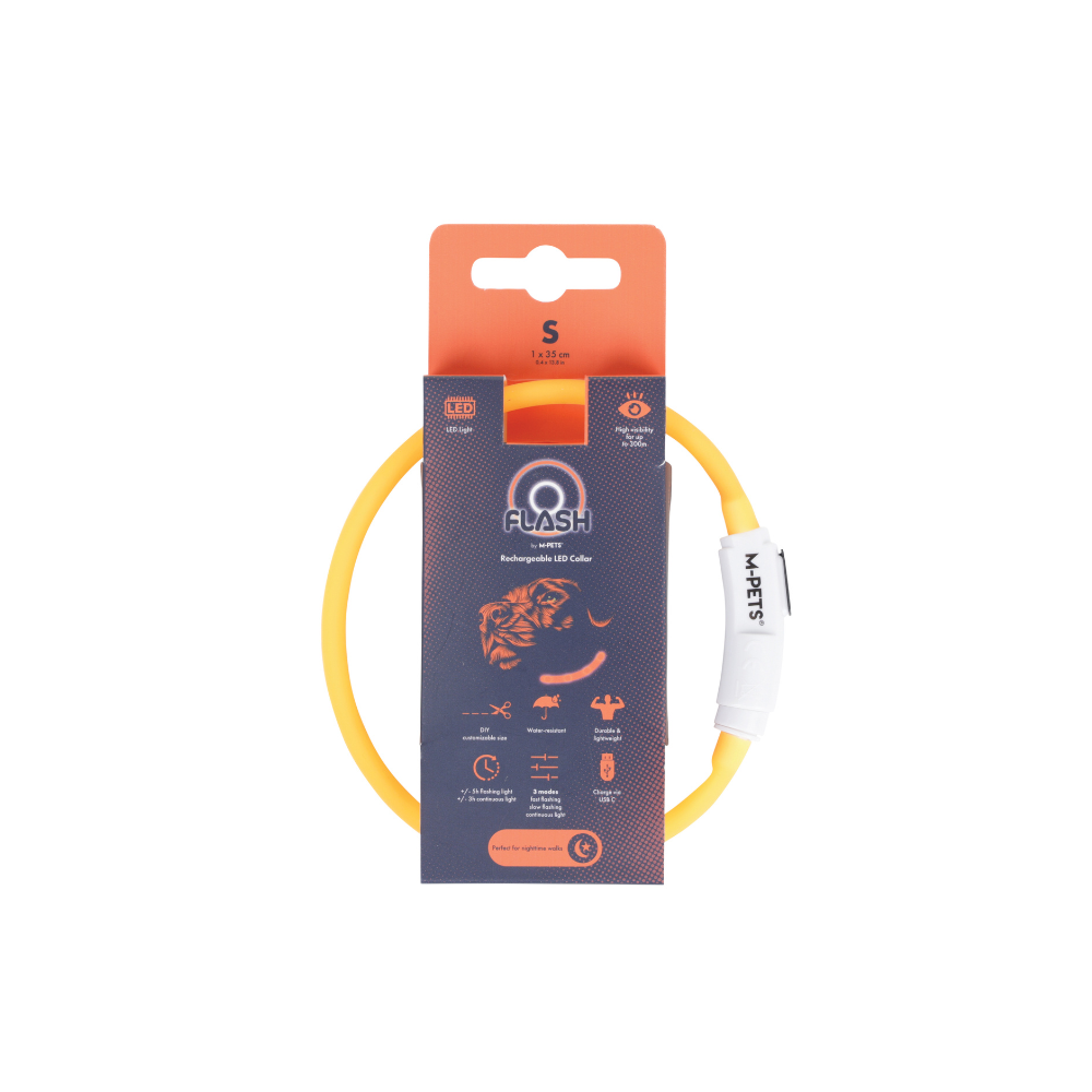 FLASH LED rechargeable collar Orange