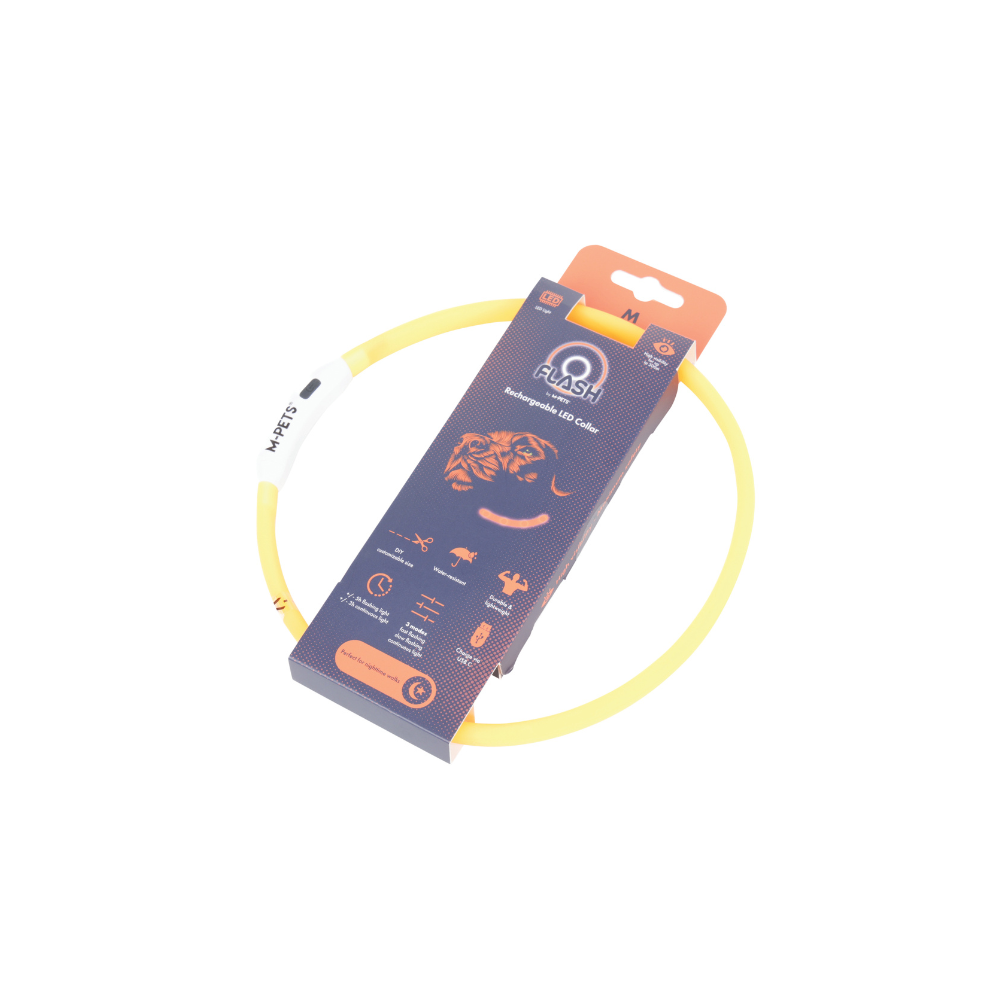 FLASH LED rechargeable collar Orange