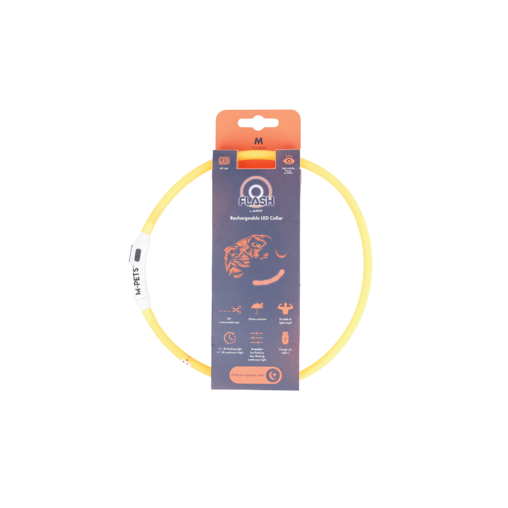 FLASH LED rechargeable collar Orange