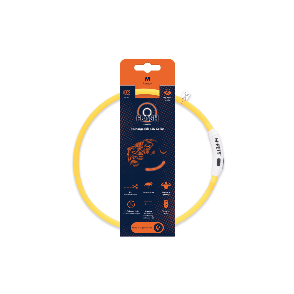 FLASH LED rechargeable collar Orange