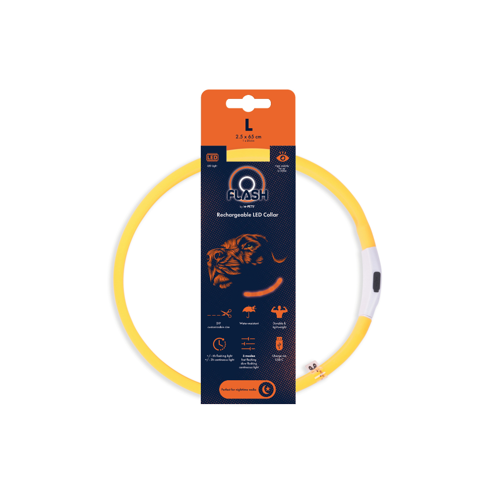 FLASH LED rechargeable collar Orange