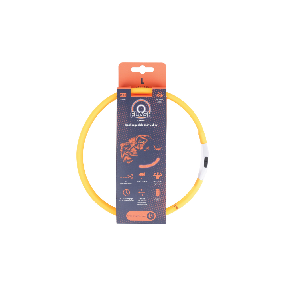 FLASH LED rechargeable collar Orange
