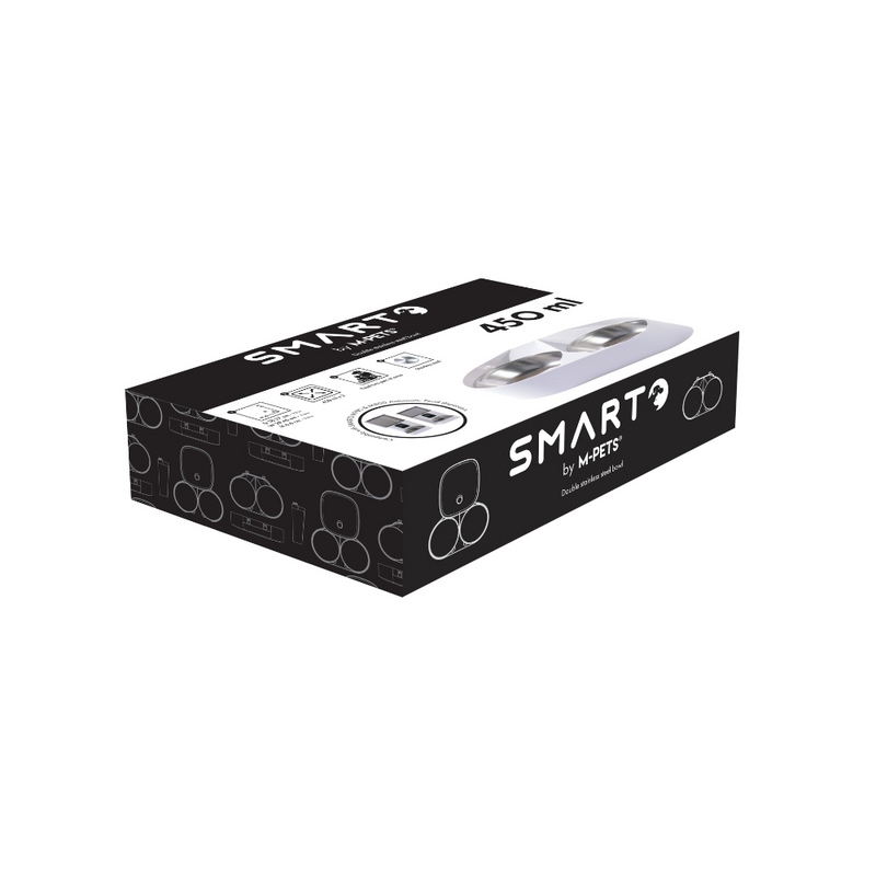SMARTO Double stainless steel bowl