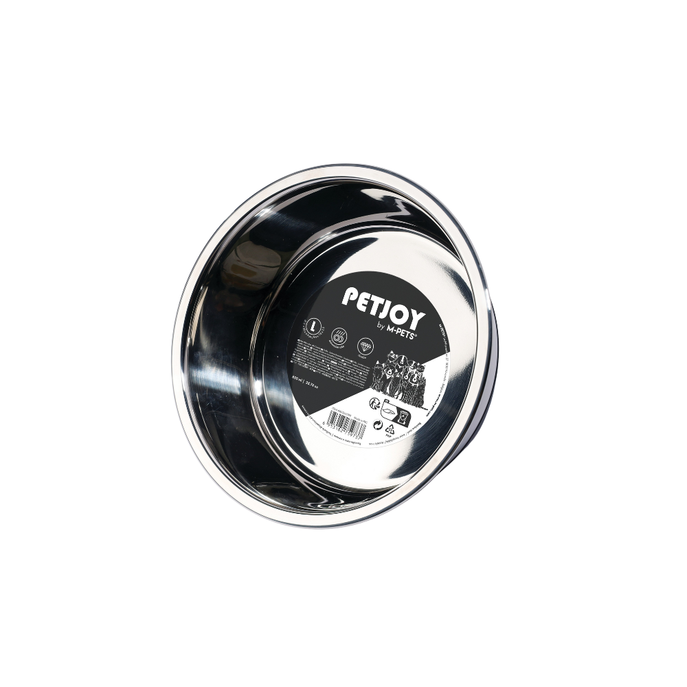 PETJOY DogFamily Stainless Bowl - Black & White