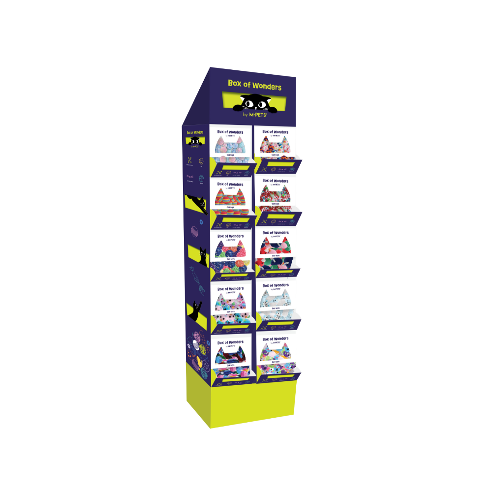 WONDERS Cat toy display - 10 display boxes of various 950 cat toys