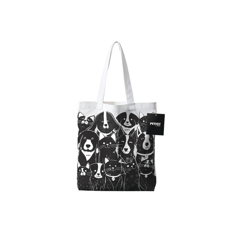 PETJOY HappyTote Shopping Bag PetFamily - Black & White