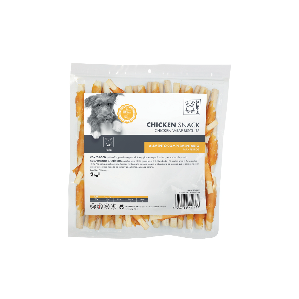 Friandise pour chien au biscuit roulé au poulet