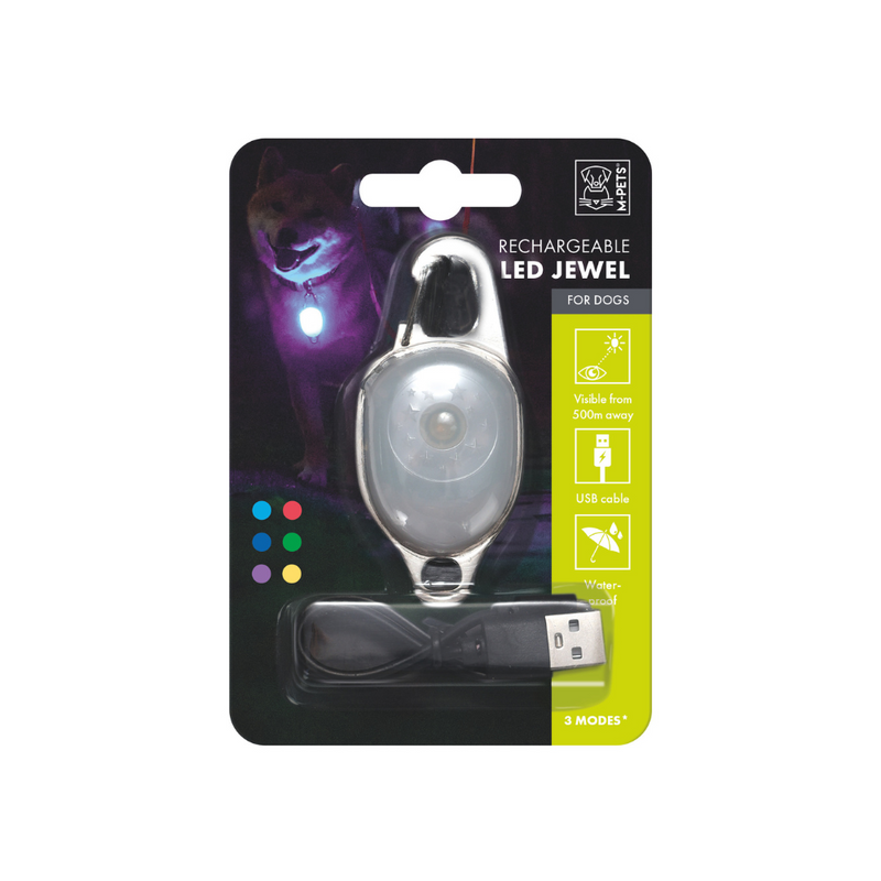 Rechargeable LED JEWEL for dog - White