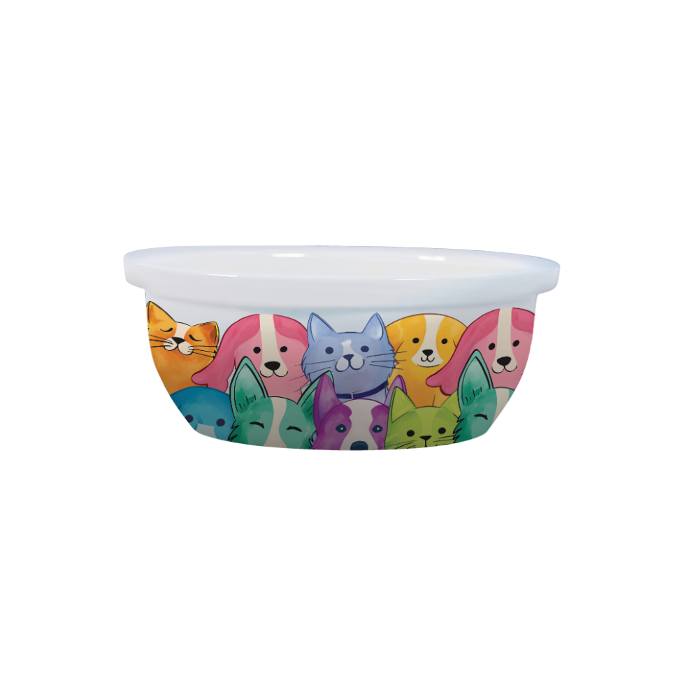 PETJOY FeedMeWow Bowl PetFamily - Multicolor 300ml