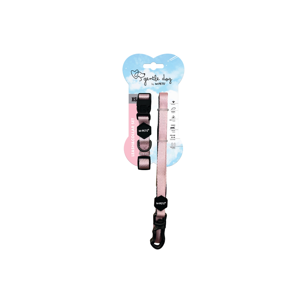 GENTLE DOG Leash&Collar Set - Blush pink