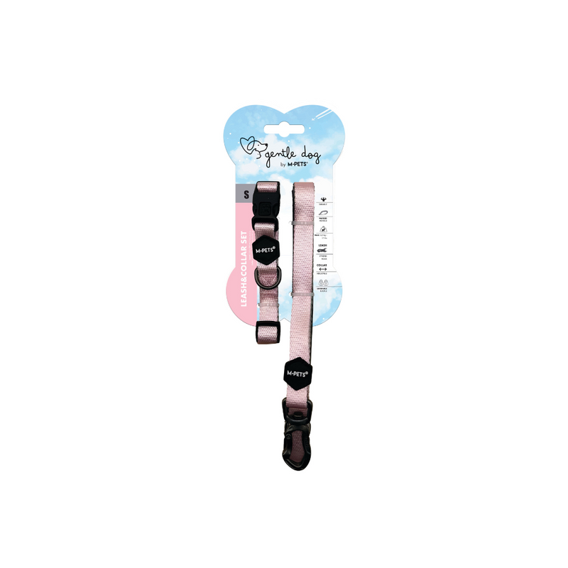 GENTLE DOG Leash&Collar Set - Blush pink