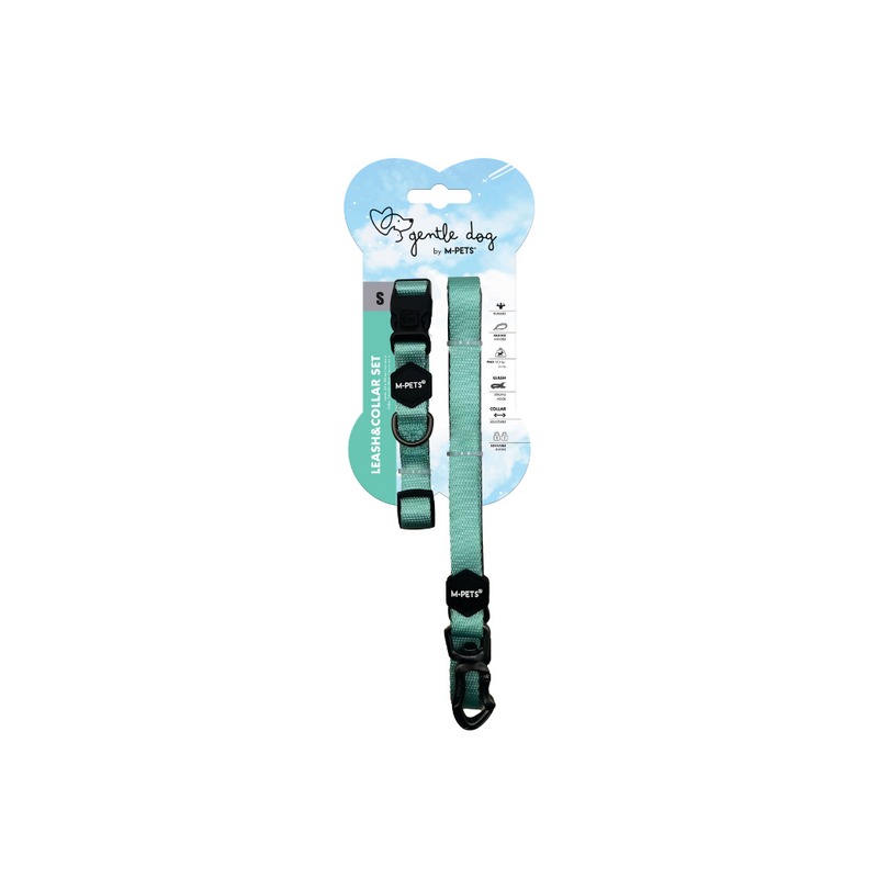 GENTLE DOG Leash&Collar Set - Jade green