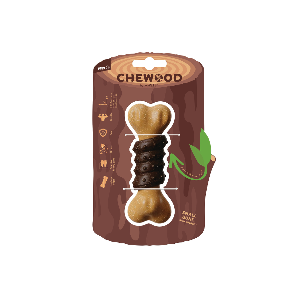 CHEWOOD Dog toy Small Bone with rubber