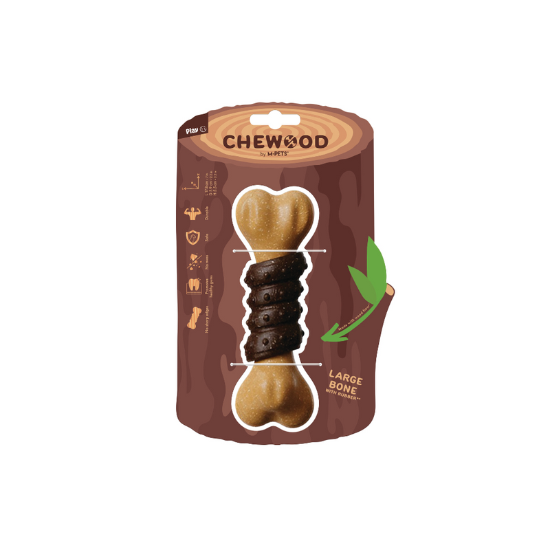 CHEWOOD Dog toy Small Bone with rubber