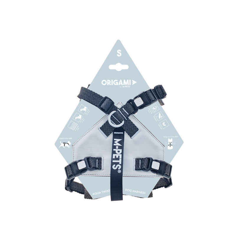 ORIGAMI Dog Harness aqua twist