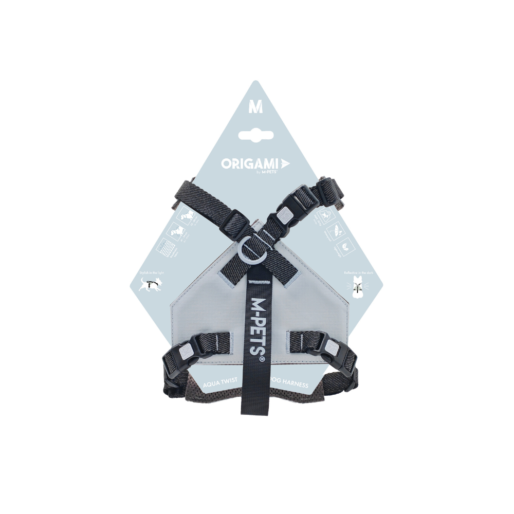 ORIGAMI Dog Harness aqua twist