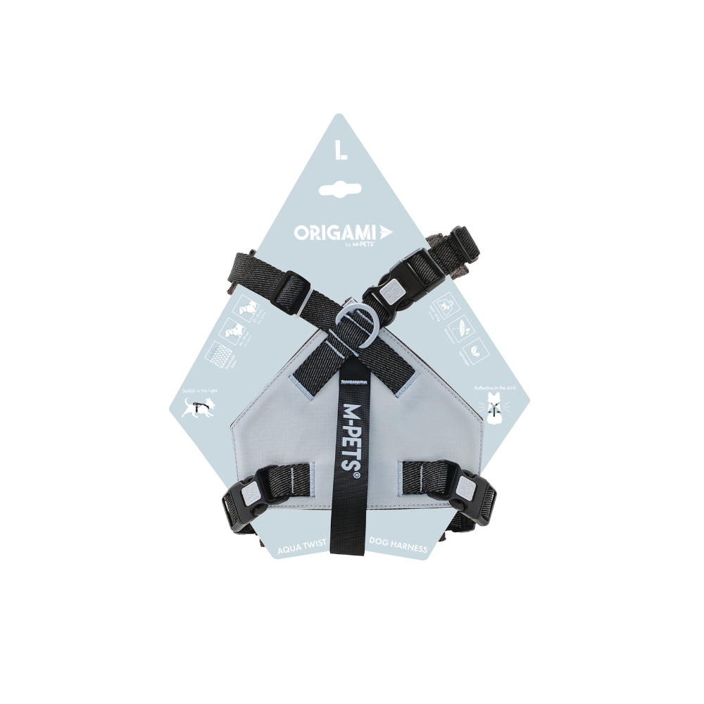 ORIGAMI Dog Harness aqua twist