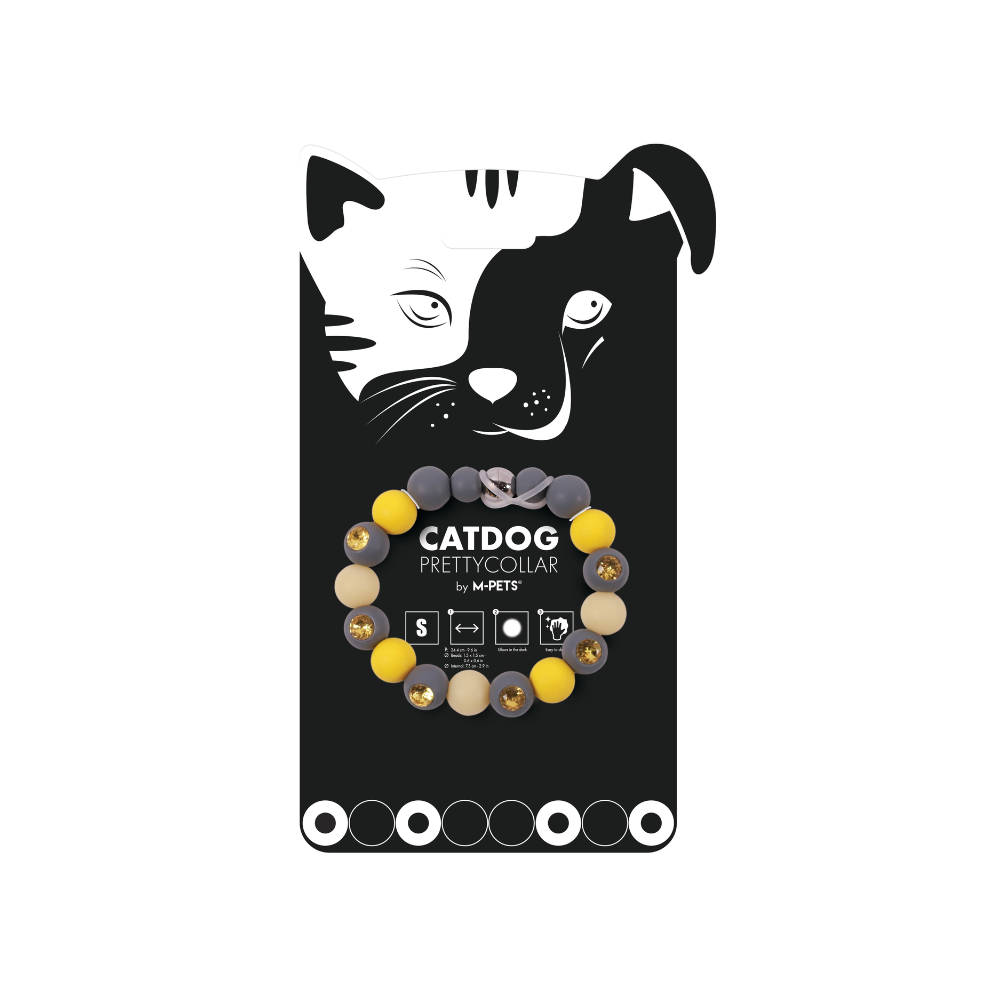 Collier lumineux CATDOG Pretty - Vert, noir et jaune