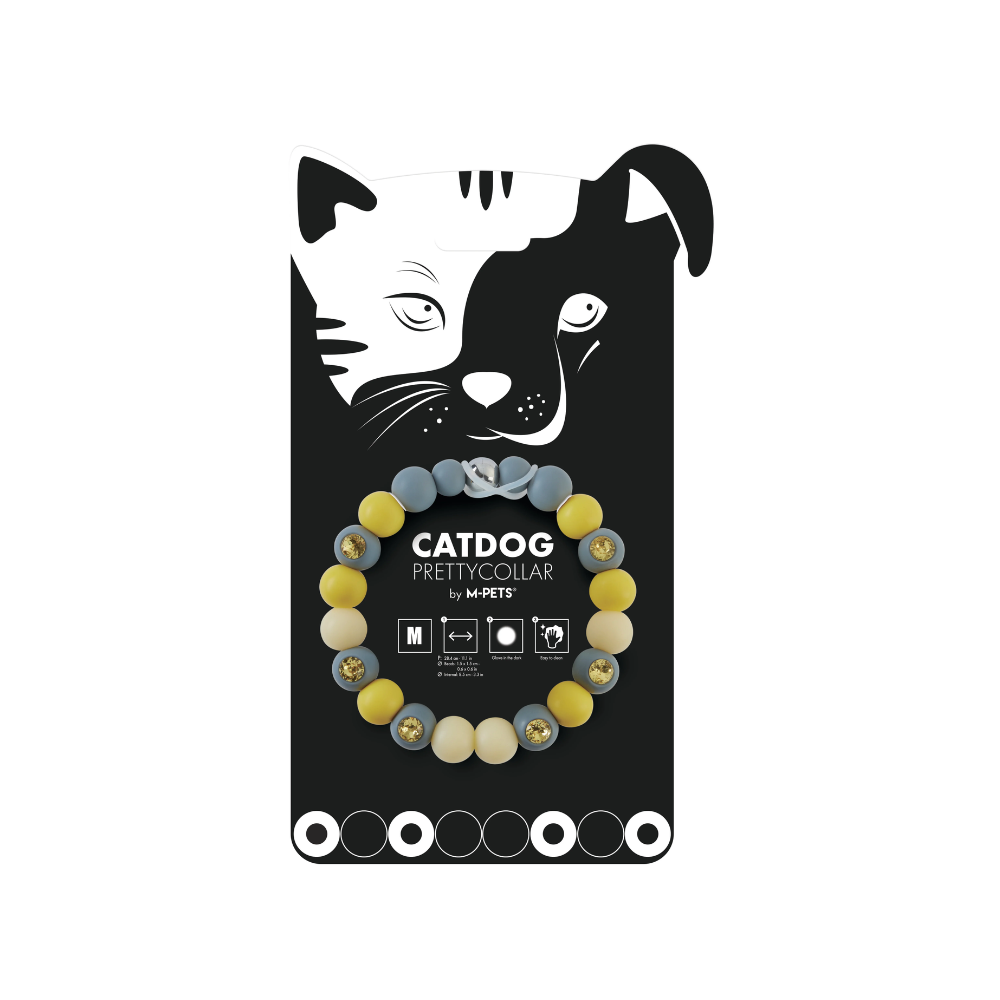 Collier lumineux CATDOG Pretty - Vert, noir et jaune